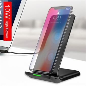 Dual Coil Qi Wireless Charging Pad Stand Phone Wireless Charger for iPhone X/8/8 Plus/Samsung Galaxy Note8/S8/S7/S6 Etc. - Black