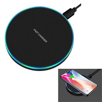 GY-68 Ultra-thin Metal Wireless Fast Charger 10W/7.5W Support FOD Function - Black
