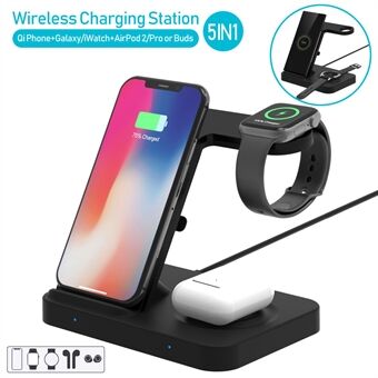 2-in-1 Fast Charging Smart Wireless Charger for Apple Samsung Smartphone Earphone Watch
