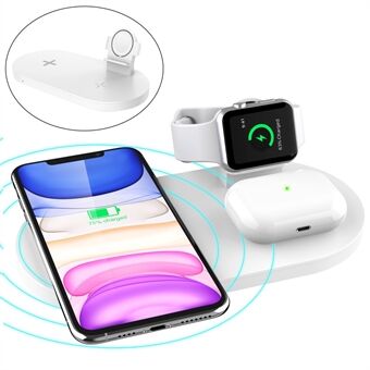 A04 3-in-1 Multifunctional Wireless Charger 10W Charging Dock Station Holder Stand fo Apple Watch AirPods and Qi Standard Smartphones
