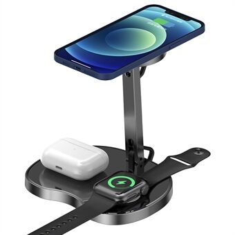 Y5 3 in 1 Wireless Chargers Foldable Charging Dock Station Holder for iPhone Magsafe Airpods Pro iWatch