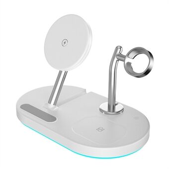 S20 4-in-1 Folding 15W Magnetic Wireless Charger Night Light Desktop Wireless Charging Stand Dock for iPhone iWatch AirPods