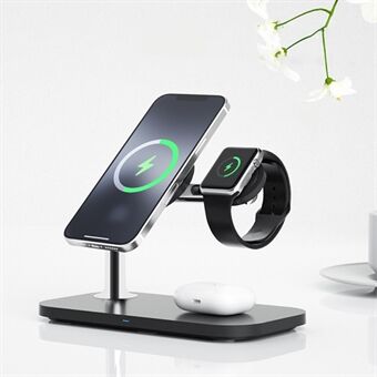 W85 Multi-function Charging Stand 3 in 1 Magnetic Wireless Charger for iPhone 12/13 Series iWatch AirPods