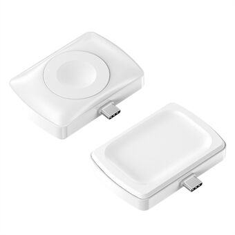 JJT-997 2 in 1 Watch Wireless Charger Type-C Double-sided Wireless Charging Dock for Apple Watch 1-7/SE Series/AirPods 2/3/Pro