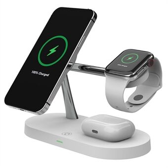 T268C 4 in 1 15W Max Magnetic Wireless Charger with LED Night Light for iPhone 13/12 Apple Watch AirPods Pro