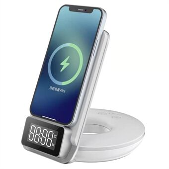 S7 3 in 1 LED Display Alarm Clock Automatic Wireless Charging 15W Fast Charger Touch Dimmable Night Light