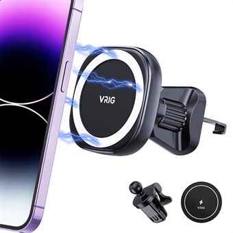 VRIG 07S Compatible with MagSafe Cell Phone Holder Wireless Charger Magnetic Car Mount for Indoor Outdoor Shooting Recording