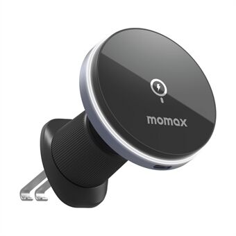 MOMAX Q.MAG MOUNT 5 CM25A magnetisk trådløs bilopladermontering Air Vent Telefonopladerholder (15W mørkegrå)