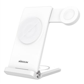NILLKIN Powertrio 3 i 1 ladestation Mobiltelefon / øretelefon / Smart Watch til MagSafe trådløs oplader, med Samsung uroplader (EU-stik)