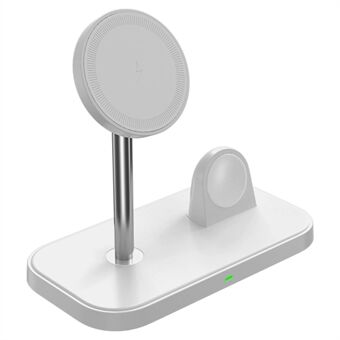 ZHX- Stand 2-i-1 magnetisk trådløs oplader Desktop-opladerstander til iPhone 12/13/14-serien, iWatch Anti-Slip 60-graders justerbar ladestation