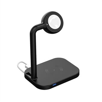 JJT-978 2-in-1 Wireless Charger Desktop Smart Watch Wireless Charging Holder Compatible with Apple and Android Phones