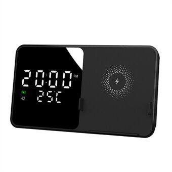 W5 Alarm Clock Multifunction 15W Wireless Charger Real-time Temperature Time Display Cell Phone Charger