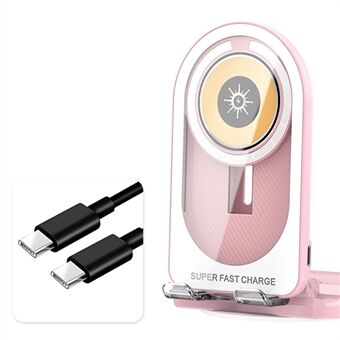 R19 Magnetic Transparent Phone Wireless Charger Desktop Vertical Rotating 15W Fast Charging Stand