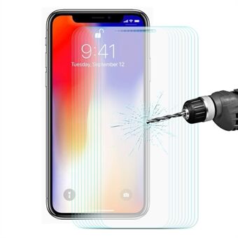 ENKAY 10 STK/SÆT 0,26 mm 9H 2,5D Arc Edge hærdet glas skærmbeskyttere til iPhone (2019)  / XR 
