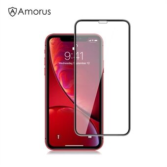 AMORUS 3D buet hærdet glas fuld skærmbeskytter til iPhone (2019)  / XR  - sort