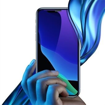 BASEUS til iPhone 11 / XR  (2019) 2 stk / pakke Fuldskærms buet anti-blue-ray skærmbeskyttelseshærdet med installationsbakke - sort