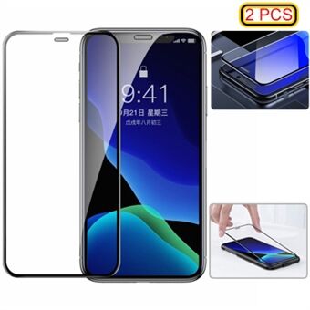 BASEUS til iPhone iPhone 11 Pro  (2019) /XS/X 2 STK 0,3 mm Ultratynd anti-snavs buet hærdet glasfilm+installationsværktøj