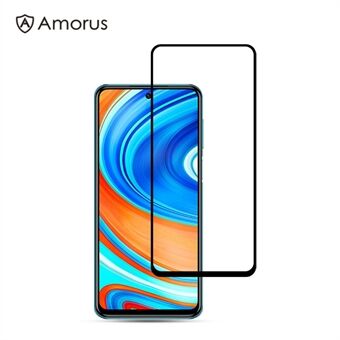 AMORUS [Full Glue] Silk Printing Tempered Glass Full Screen Protector Anti-explosion for Xiaomi Redmi Note 9 Pro Max/Redmi Note 9 Pro/Redmi Note 9S