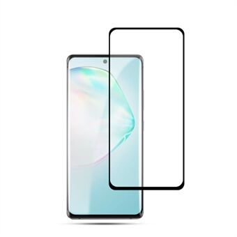 MOCOLO Silk Printing Tempered Glass Full Screen Covering Film [Full Glue] for Samsung Galaxy A91/S10 Lite - Black
