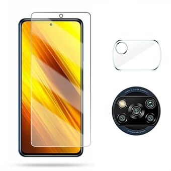 2.5D 9H Arc Edge Skærmbeskytter i hærdet glas med kameralinsefilm til Xiaomi Poco X3 NFC