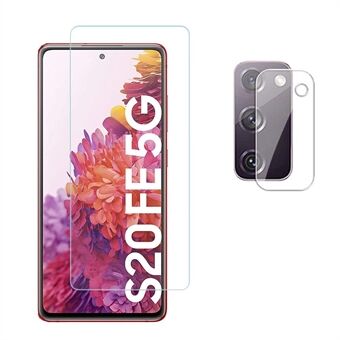 2.5D 9H Arc Edge Skærmbeskytter i hærdet glas til Samsung Galaxy S20 FE/S20 Fan Edition med kameralinsefilm
