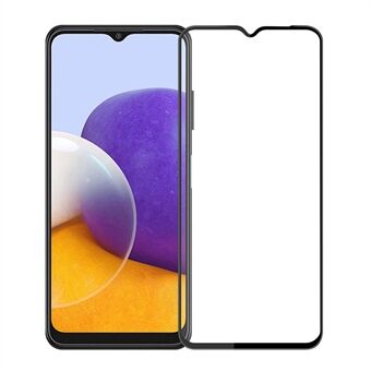 PINWUYO 3D Large Arc Anti-fingerprint Full Size Ultra Clear Full Lim Tempered Glass Screen Protector til Samsung Galaxy A22 4G (EU version)