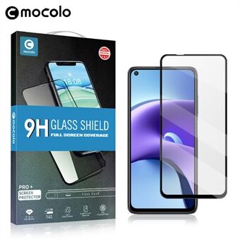 MOCOLO Silketryk Anti-burst Hærdet glas Fuldstørrelses skærm Fuld limfilm til Xiaomi Redmi Note 9 5G / Note 9T 5G - Sort