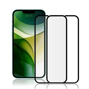 AMORUS 2 stk fuld lim Høj gennemsigtighed anti-ridse silke print af hærdet glas fuld skærm cover til iPhone 13 Pro Max  - sort
