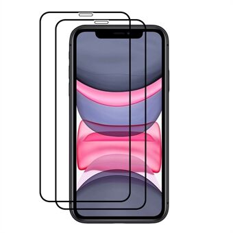 AMORUS 2 stk Fuld dækning Fuldlim HD Clear Double Defense Silke Printing Skærmbeskytter i hærdet glas til iPhone 11 Pro  - Sort