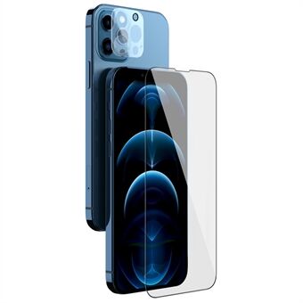 NILLKIN 2 i 1 Fuld dækning Sensitive Touch Shatterproof Edge HD AGC Glass Hærdet glas skærmbeskytter med kamerafilm til iPhone 13 Pro Max 