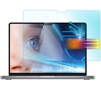 Fuld dækning High Definition Clear 0,3 mm Arc Edge Anti-Blue Light hærdet glasfilm til MacBook Pro 14,2 tommer A2442 (2021)