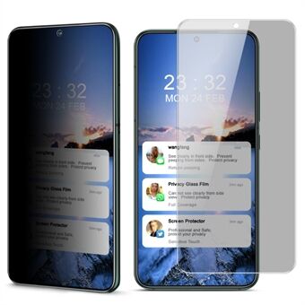 IMAK til Samsung Galaxy S22 5G Fuld dækning 9H hårdhed Anti-Peep AGC glas hærdet glas skærmfilm [Understøtter ikke fingeraftrykslås]