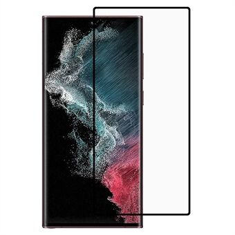 RURIHAI til Samsung Galaxy S22 Ultra 5G HD Klar fuld dækning fuld lim 3D buet 0,26 mm høj aluminium-silicium glas skærmbeskytter [Fingerprint Unlock Version]