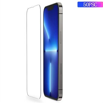 Til iPhone 13 Pro Max  50 stk/pakke Ultra Clear High Aluminium-silikone hærdet glas Anti-ridse skærmbeskytter