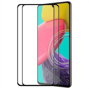 ENKAY 2 stk/sæt til Samsung Galaxy M53 5G skærmbeskytter silketryk 6D høj aluminium-silicium glas fuld størrelse fuld lim HD klar hærdet glas film