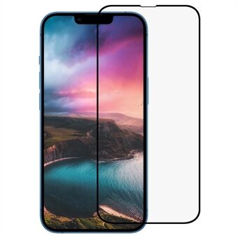 RURIHAI Til iPhone 14  Sekundær hærdende fuld lim 0,26 mm tyk 2,5D Edge fuld dækkende HD Anti-chok høj aluminium-silicium glasfilm