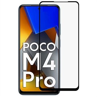 Til Xiaomi Poco M4 Pro 4G Anti-eksplosion 9D Sidelim Fulddækkende Film Silke Print Skærmbeskytter af hærdet glas