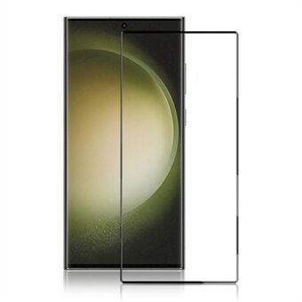 MOCOLO HD skærmbeskytter til Samsung Galaxy S23 Ultra, 3D buede kanter fuld lim Anti-fingeraftryk hærdet glasfilm - sort