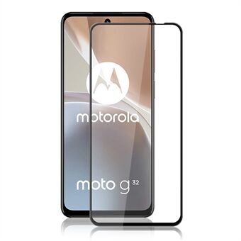 MOCOLO Til Motorola Moto G32 4G Silketryk Hærdet glasfilm Fuldt dæksel Sekundær hærdende skærmbeskytter - Sort