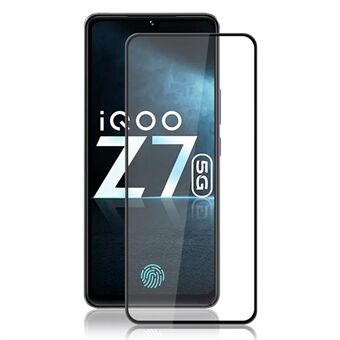 MOCOLO fuld skærmbeskytter til vivo iQOO Z7 5G , hærdet glas silketryk Sekundær hærdende film - sort