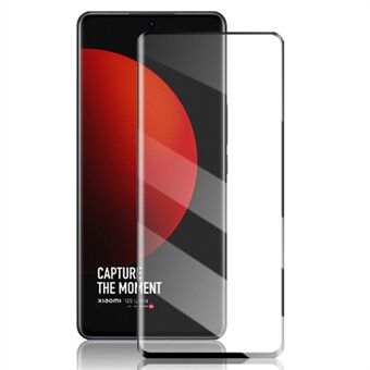AMORUS Til Xiaomi 12S Ultra 5G 3D Buede Kanter Fuld Cover Hærdet glasfilm Fuldlim Skærmbeskytter Silke Printing Edge - Sort