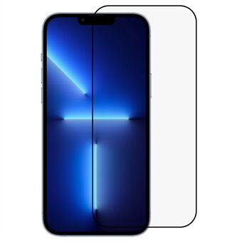 RURIHAI til iPhone 14 Pro Max  2,5D fulddækkende sort Edge skærmbeskytter Sekundær hærdning Ultra klar fuld lim aluminium-silicium glasfilm
