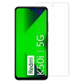 Skærmbeskytter i hærdet glas til Xiaomi Redmi K50i 5G, 0,3 mm Arc Edge Ultra Clear, brudsikker skærmfilm