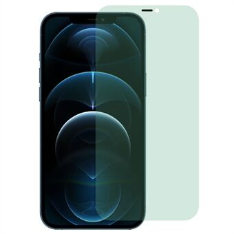 Til iPhone 12 Pro Max  høj aluminium-silicium glas grønt lys fuld skærmbeskytter Støvtæt fuld limfilm med installationsværktøj