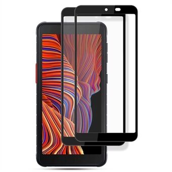 AMORUS 2 stk / sæt til Samsung Galaxy Xcover 5 Full Glue HD Anti-olie hærdet glas Sekundær hærdende silke print fuld skærmbeskytter - sort