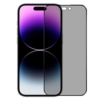 NORTHJO A+ til iPhone 14 Pro 0,3 mm 2,5D 28 graders anti-spion høj aluminium-silikon glasfilm silketryk skærmbeskytter