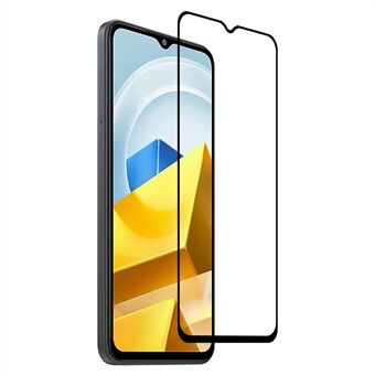 Til Xiaomi Poco M5 4G Komplet dækning Anti-eksplosion hærdet glas beskyttelsesfilm Fuld lim Silke Print Screen Protector