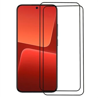 2 STK / Sæt til Xiaomi 13 5G Silke Print Screen Protector Sort Edge fuld lim Anti-fingeraftryk hærdet glas fuld dækfilm