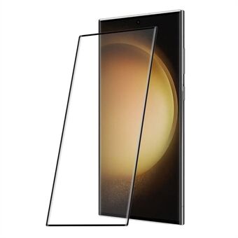 ENKAY HAT Prince Fuldlim skærmbeskytter til Samsung Galaxy S23 Ultra, anti-fingeraftryk 0,26 mm 3D buet varmbøjning anti-ridse hærdet glasfilm