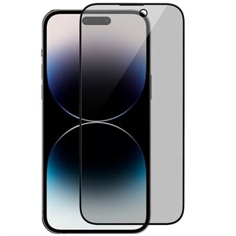 RURIHAI Til iPhone 14 Pro Anti-peep Anti-fingeraftryk skærmbeskytter 0,26 mm fuld lim høj aluminium-silicium glasfilm